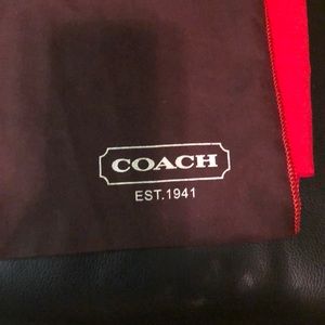 Large Coach Dust Bag Dark Brown Red Drawstring